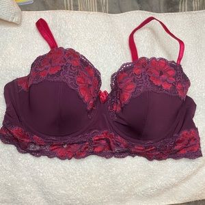 Adore Me: Purple w/Pink floral Lace..BRAND NEW WITHOUT TAGS!..size 38D